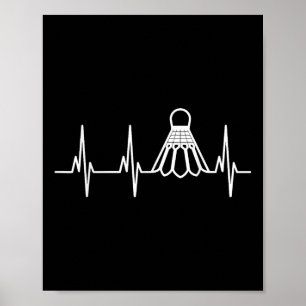 Badminton Shuttle Heartbeats Poster