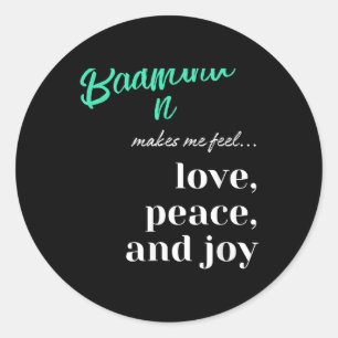 Badminton Shuttle Love Peace Joy Racket Sport Classic Round Sticker