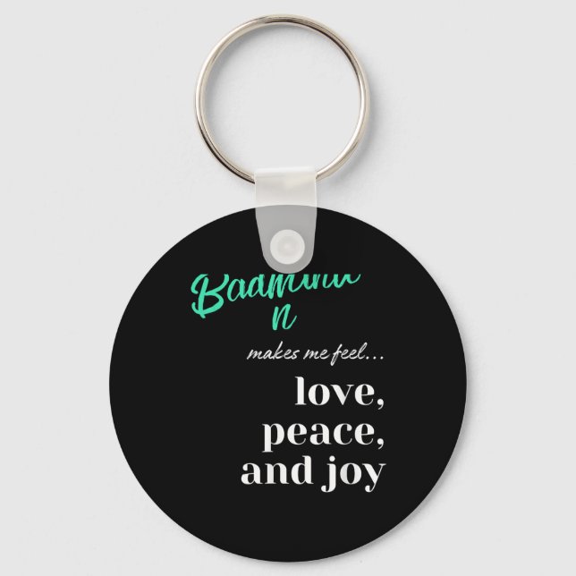 Badminton Shuttle Love Peace Joy Racket Sport  Key Ring (Front)