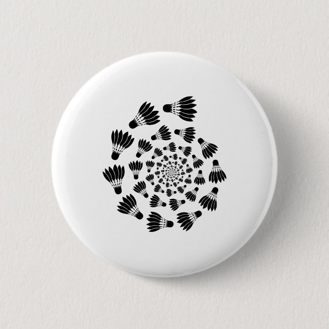 Badminton Shuttle Love Team Player Coach  6 Cm Round Badge (Front)