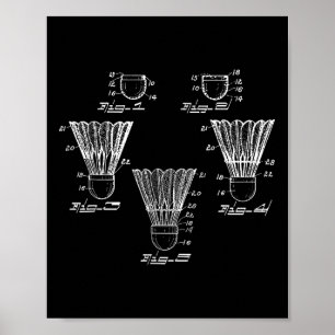 Badminton Shuttle Patent Blueprint  Poster