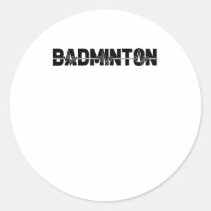 Badminton Shuttle Player - Team Racquet Ekg Heartb Classic Round Sticker