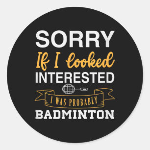 Badminton Shuttle Racket Badminton Player 0 Classic Round Sticker