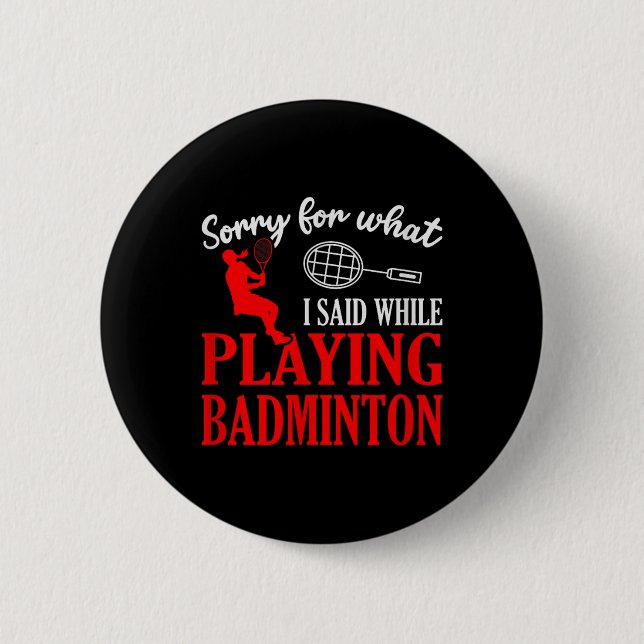Badminton Shuttle Racket Badminton Player 1  6 Cm Round Badge (Front)