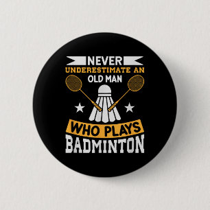 Badminton Shuttle Racket Badminton Player  6 Cm Round Badge