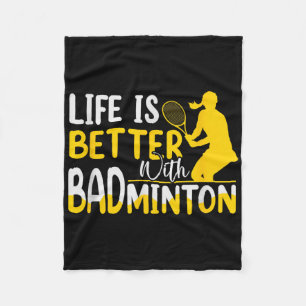 Badminton Shuttle Racket Badminton Player _8 Fleece Blanket