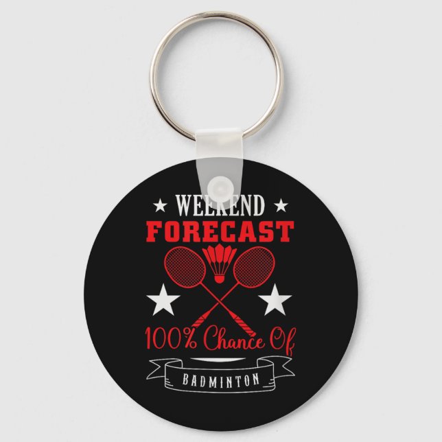 Badminton Shuttle Racket Badminton Player  Key Ring (Front)