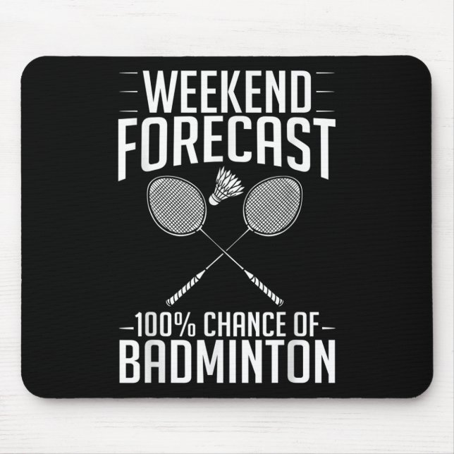 Badminton Shuttle Racket Birdie Player  Mouse Pad (Front)