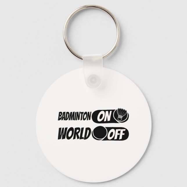 Badminton Shuttle Racket - Team Badminton On World Key Ring (Front)