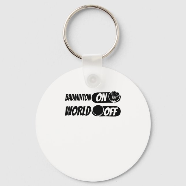 Badminton Shuttle Racket - Team Badminton On World Key Ring (Front)