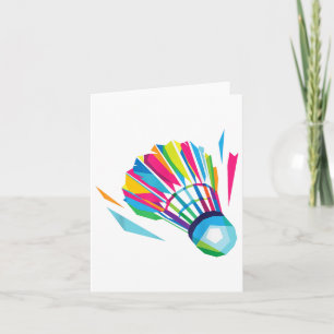 Badminton Shuttle Racquet Sport Badminton Pop Art Card