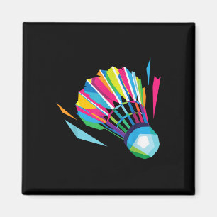 Badminton Shuttle Racquet Sport Badminton Pop Art Magnet