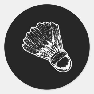 Badminton Shuttle Sketch Badmintonist  Classic Round Sticker