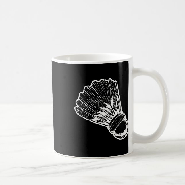 Badminton Shuttle Sketch Badmintonist  Coffee Mug (Right)