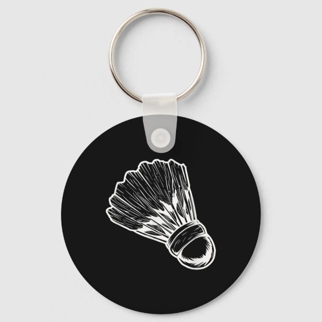 Badminton Shuttle Sketch Badmintonist  Key Ring (Front)
