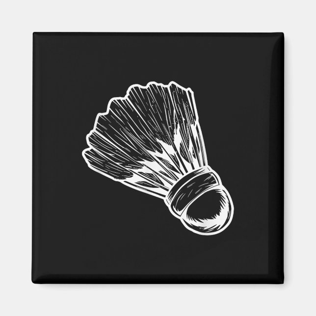 Badminton Shuttle Sketch Badmintonist  Magnet (Front)