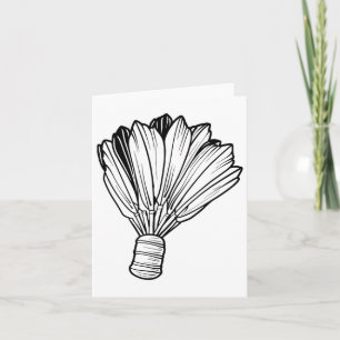 Badminton Shuttle Sketch Indoor Sports Card