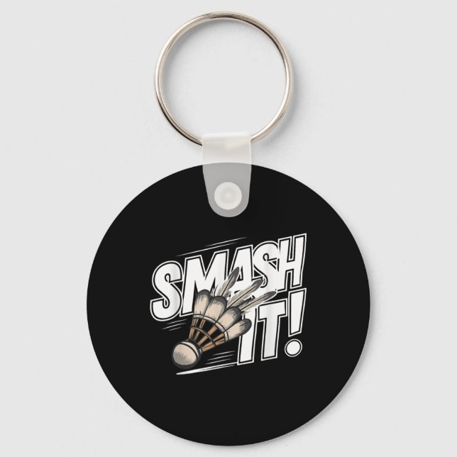 Badminton Shuttle Smash  Key Ring (Front)