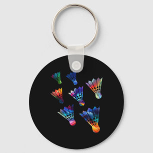 Badminton Shuttle Sports Athlete Vibrant Sporty Key Ring