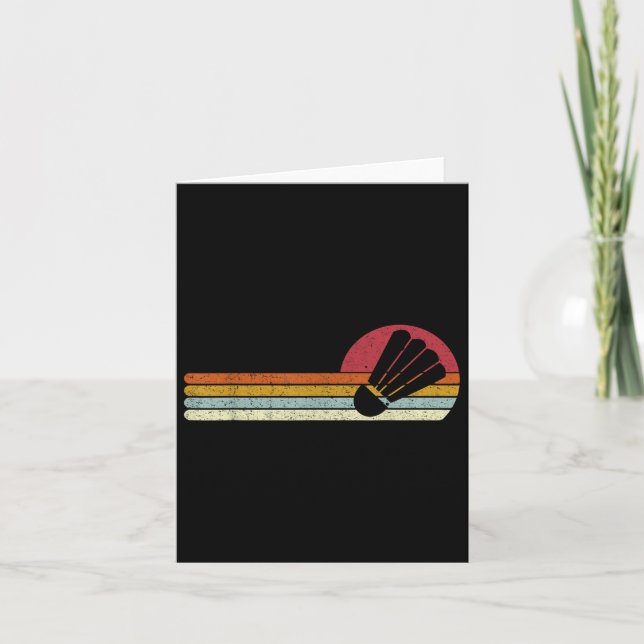 Badminton Shuttle Sunset Distressed  Card (Front)