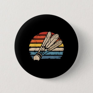 Badminton Shuttle Sunset Distressed Funny Shuttle 6 Cm Round Badge