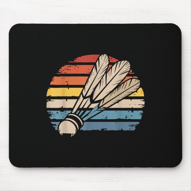 Badminton Shuttle Sunset Distressed Funny Shuttle  Mouse Pad (Front)