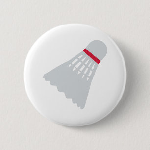 Badminton Shuttlecock 6 Cm Round Badge