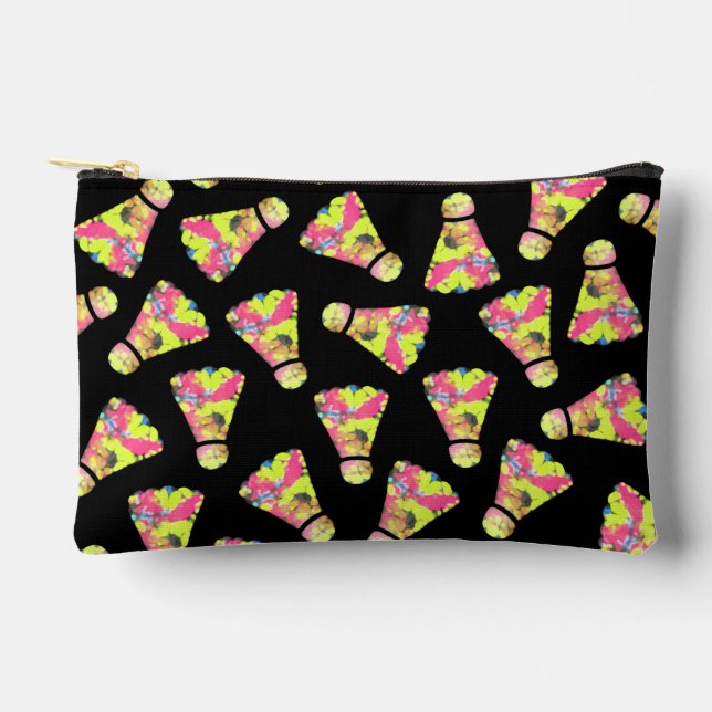 Badminton Shuttlecock Art Colourful pattern gift Accessory Pouch (Front)