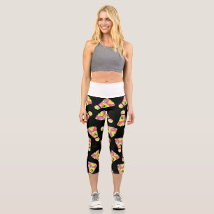 Badminton Shuttlecock Art Colourful pattern gift Capri Leggings