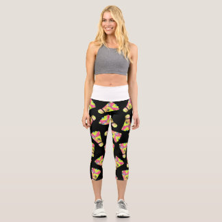 Badminton Shuttlecock Art Colourful pattern gift Capri Leggings
