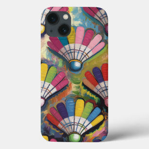 Badminton Shuttlecock Art Colourful pattern gift iPhone 13 Case