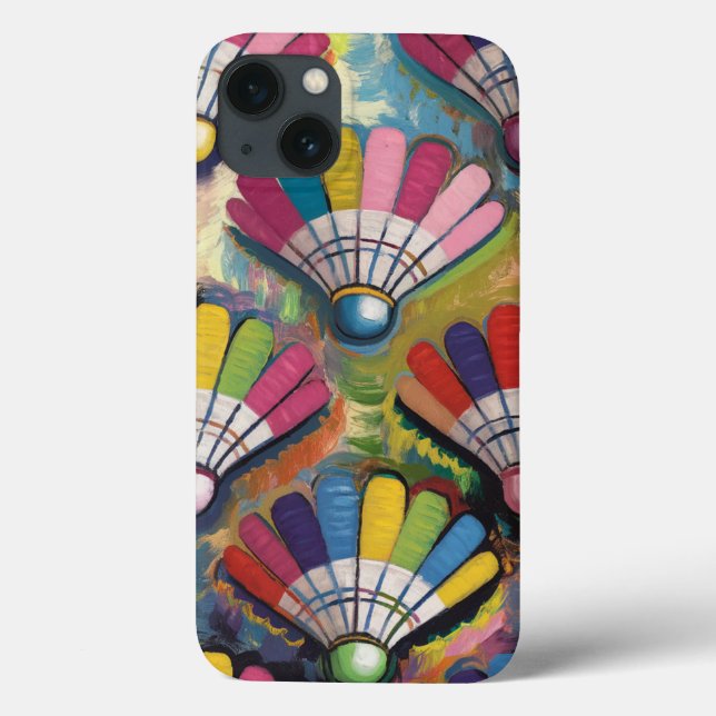 Badminton Shuttlecock Art Colourful pattern gift Case-Mate iPhone Case (Back)