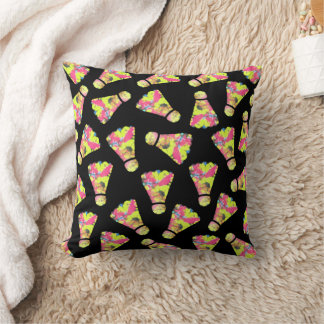 Badminton Shuttlecock Art Colourful pattern gift Cushion