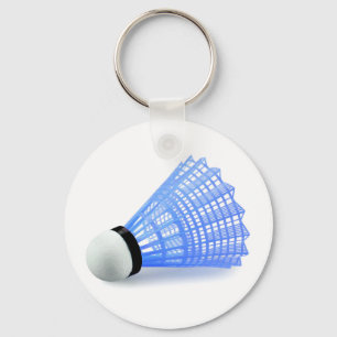 Badminton Shuttlecock Birdie Blue Sports Key Ring