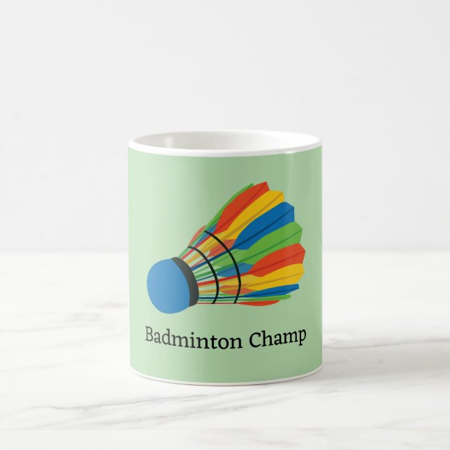 Badminton Shuttlecock Design Coffee Mug (Center)