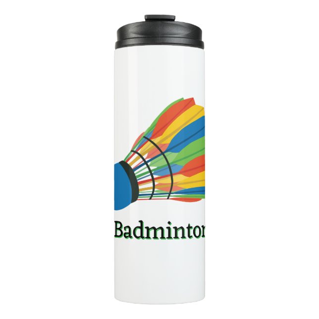 Badminton Shuttlecock Design  Thermal Tumbler (Front)