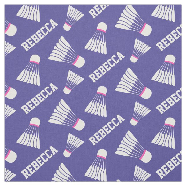 Badminton shuttlecock girls name pattern fabric (Swatch)