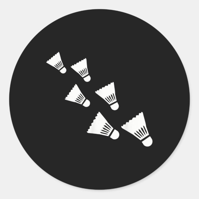 Badminton Shuttles  Classic Round Sticker (Front)