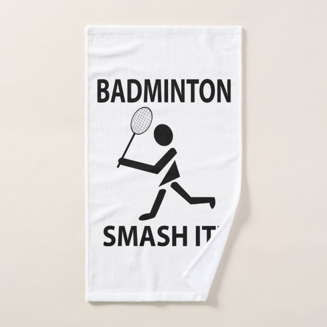 Badminton Smash It Sports Player Coach Badminton Hand Towel (Hand Towel)