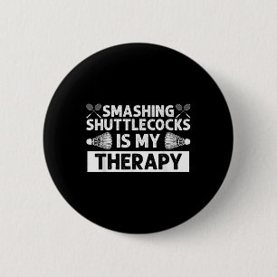 Badminton Smashing Shuttles Racquet Sport 6 Cm Round Badge