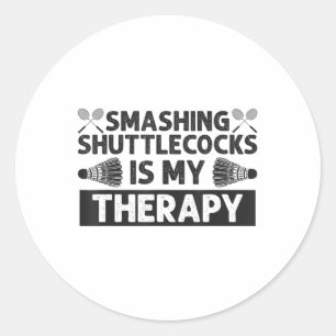 Badminton Smashing Shuttles Racquet Sport Classic Round Sticker