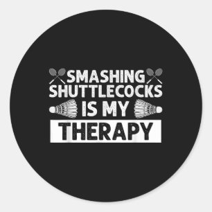 Badminton Smashing Shuttles Racquet Sport  Classic Round Sticker