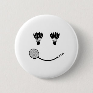 Badminton Smile Love Team Player Coach 6 Cm Round Badge