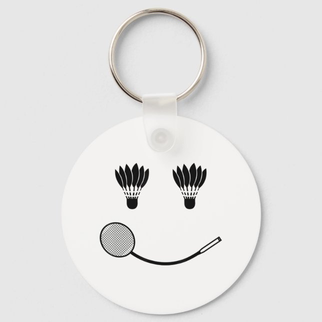Badminton Smile Love Team Player Coach  Key Ring (Front)