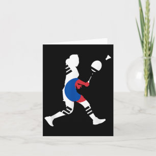 Badminton South Korean Flag Racket Shuttle Women P Card