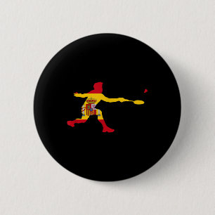 Badminton Spanish Flag Racquet Shuttle Men Player  6 Cm Round Badge