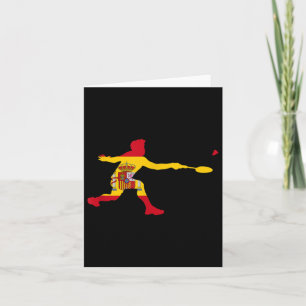 Badminton Spanish Flag Racquet Shuttle Men Player Card