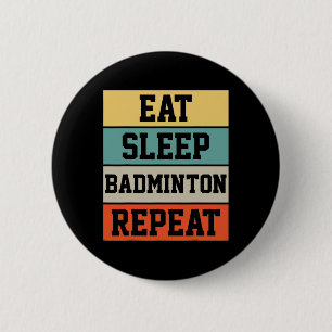 Badminton Sport Player Retro Funny Gift  6 Cm Round Badge