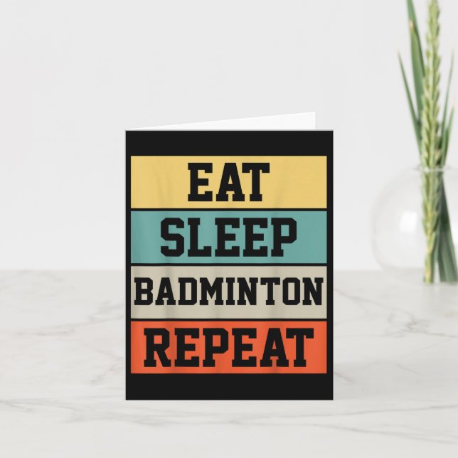 Badminton Sport Player Retro Funny Gift  Card (Front)