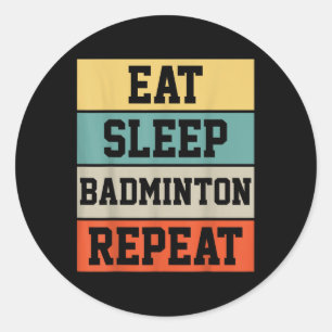 Badminton Sport Player Retro Funny Gift Classic Round Sticker